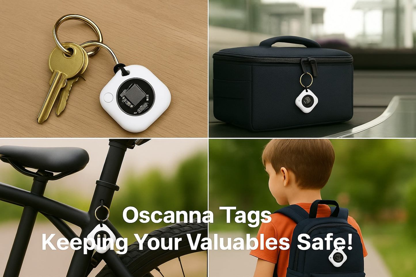 2Pack Oscanna Find My Compatible Square Tracker – Compact Bluetooth Item Finder | 29mm x 29mm, 9mm Thin, 12g | Keychain Luggage Wallet Pet Tracker | Works with Apple Find My Network