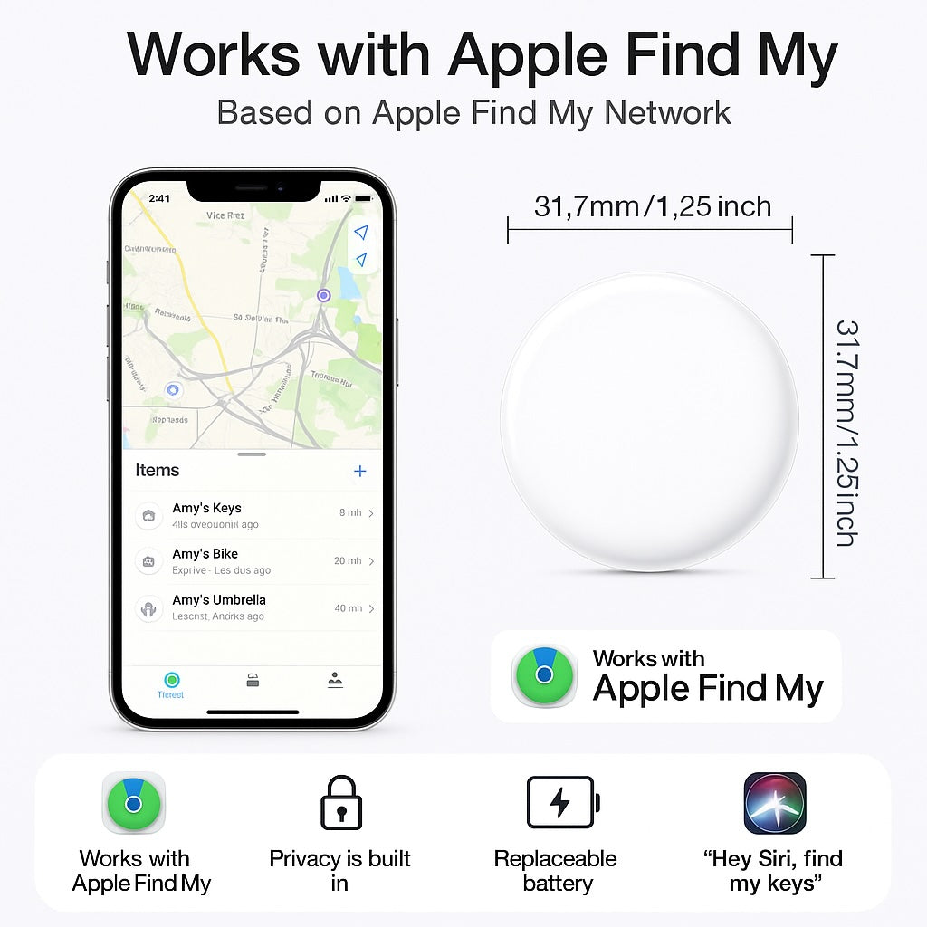 4Pack OSCANNA MFI Certified Air Tracker Tag compatible with Findmy