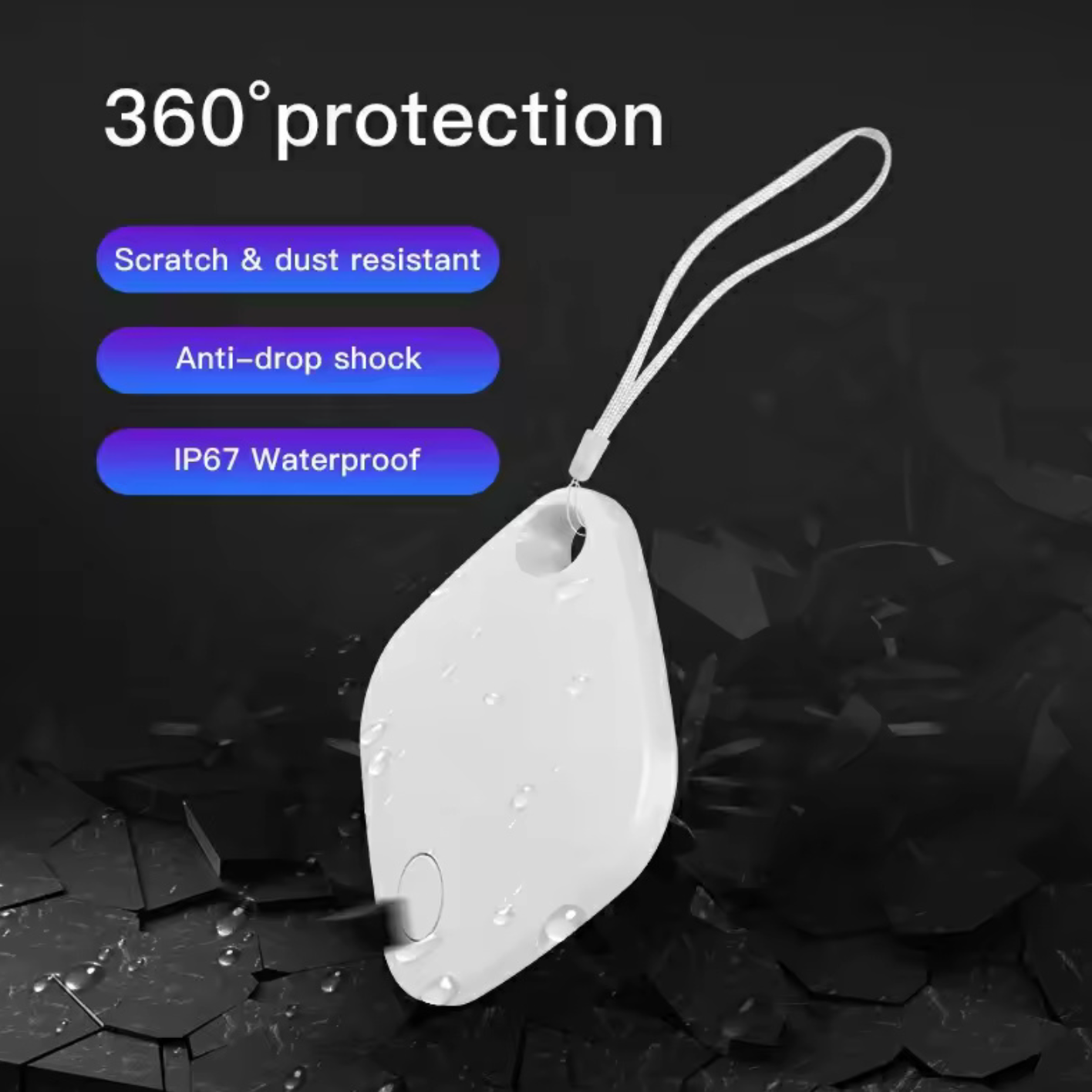 OSCANNA Apple MFI Certified Air tags White (Tag 08)