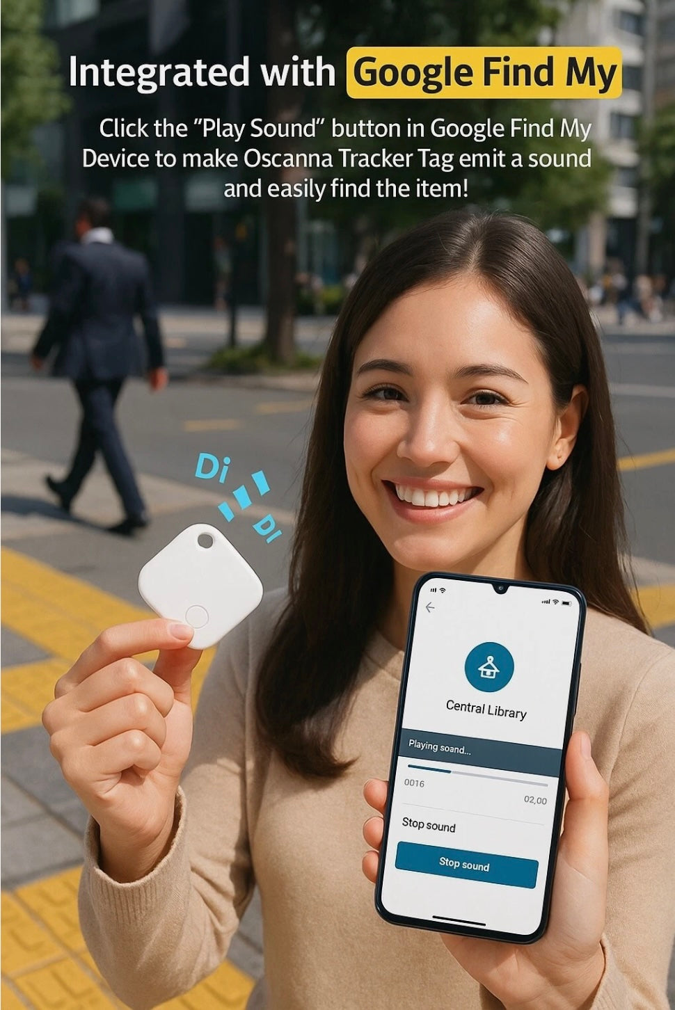2-Pack Oscanna Tracker Tag compatible with Google Find My Device ( ANDROID ONLY)