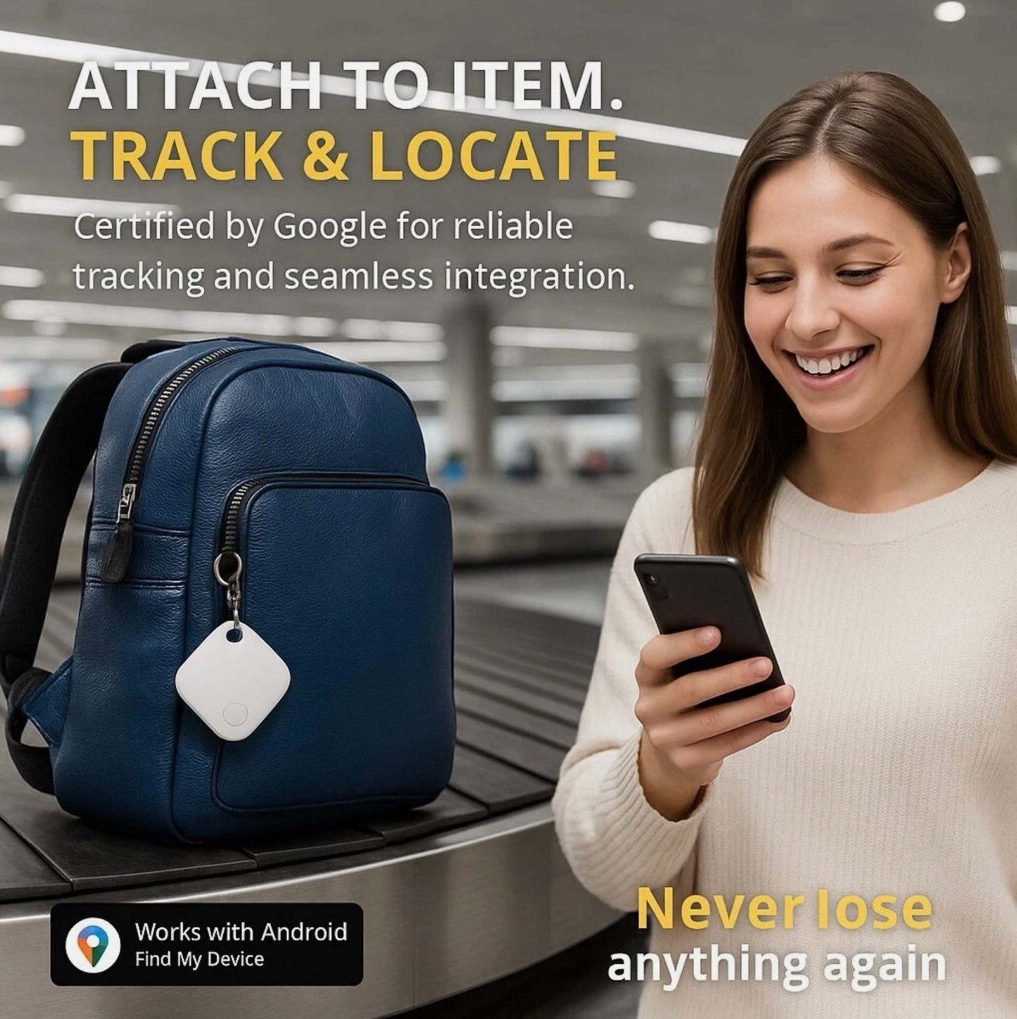 2-Pack Oscanna Tracker Tag compatible with Google Find My Device ( ANDROID ONLY)