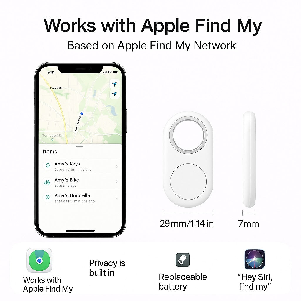 4Pack OSCANNA MFI Certified Tracker Tags Metal Case compatible with Apple Findmy