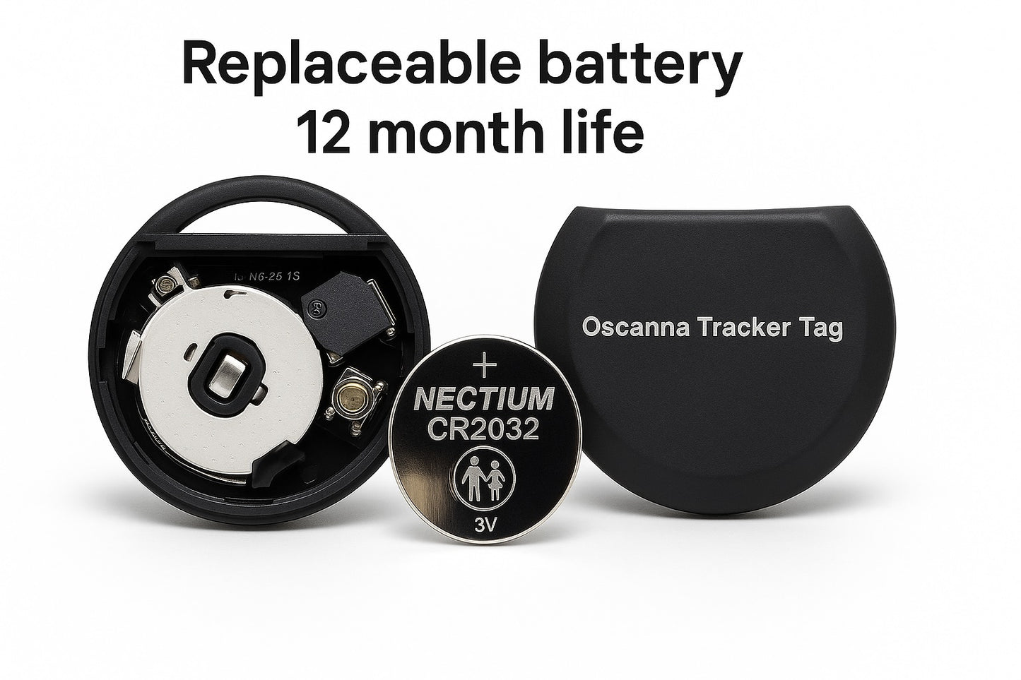 4Pack Oscanna MFI Certified Tracker Tag Black works with Findmy