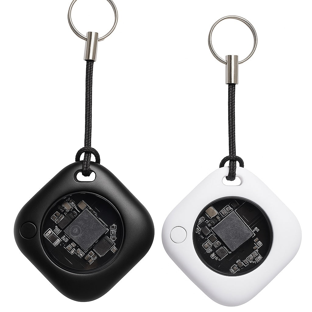2Pack Oscanna Find My Compatible Square Tracker – Compact Bluetooth Item Finder | 29mm x 29mm, 9mm Thin, 12g | Keychain Luggage Wallet Pet Tracker | Works with Apple Find My Network