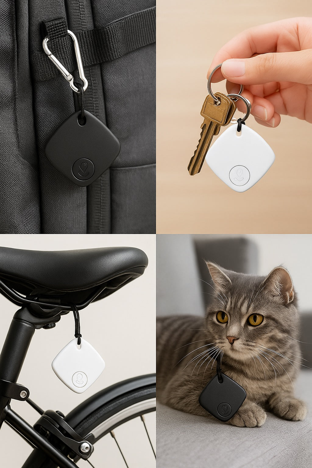 4 Pack Oscanna Bluetooth Tracker – Apple Find My Network, IP67 Waterproof, Real-Time Location, Pet & Item Finder