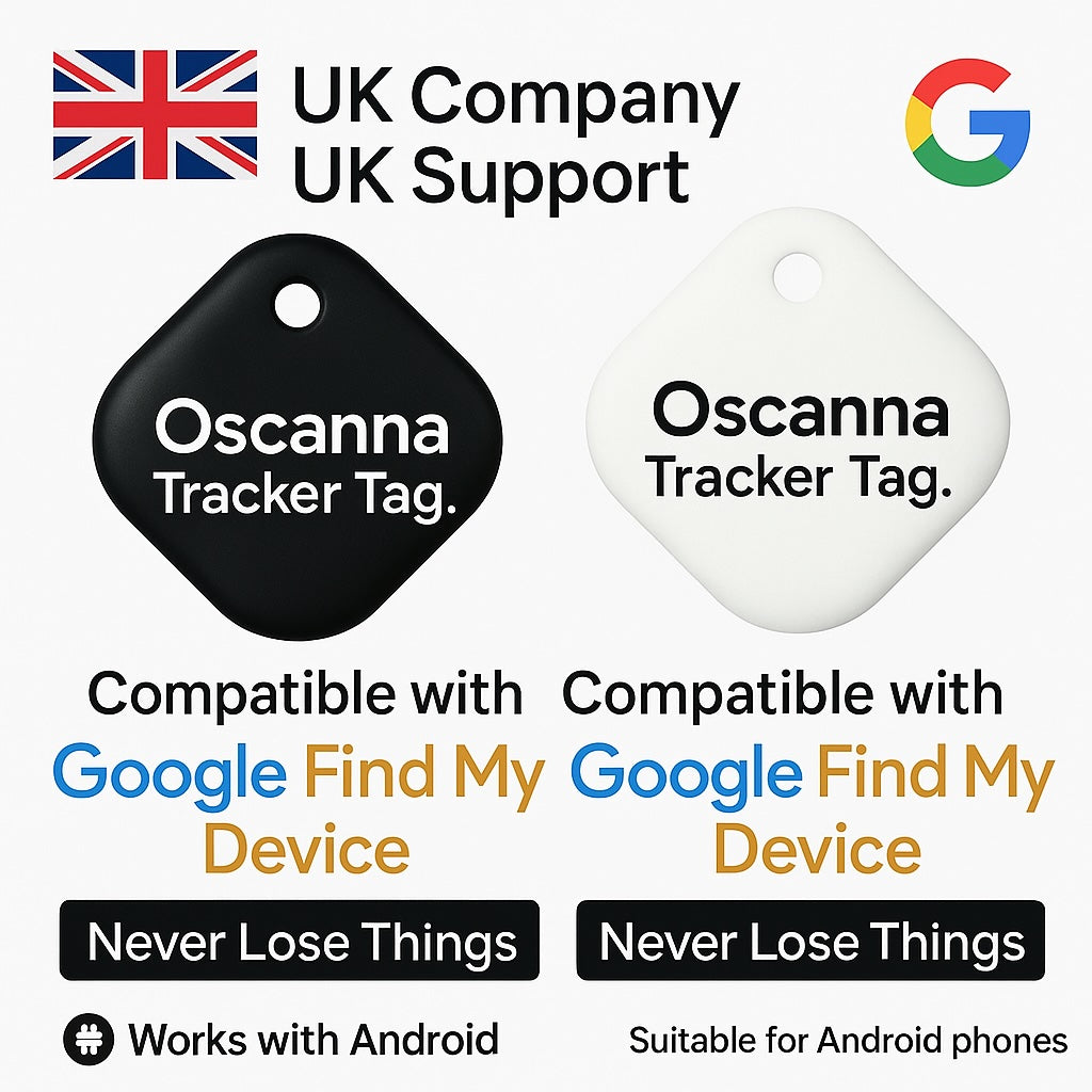 2-Pack Oscanna Tracker Tag compatible with Google Find My Device ( ANDROID ONLY)