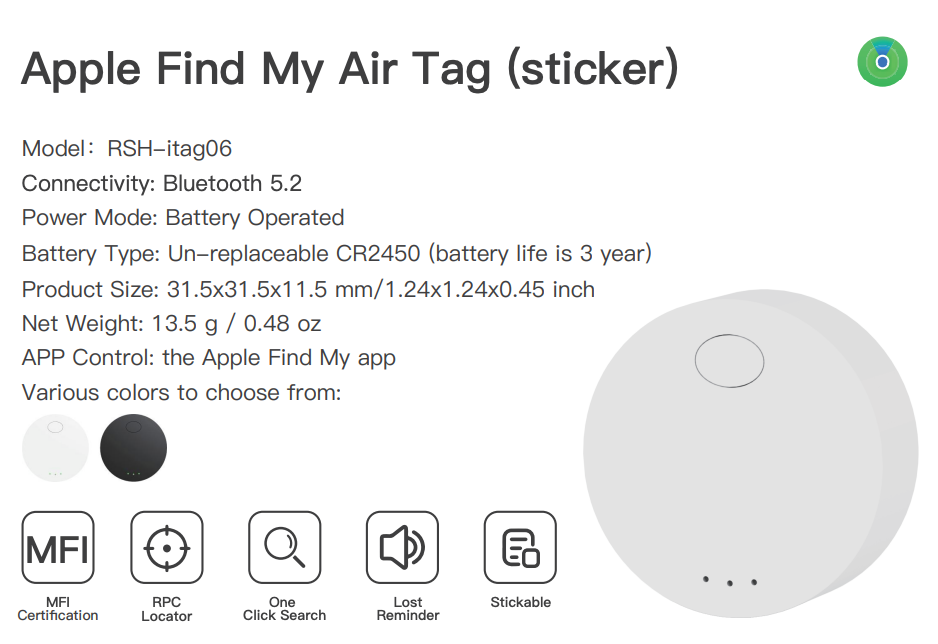 Apple Find My Airtag MFI Certified