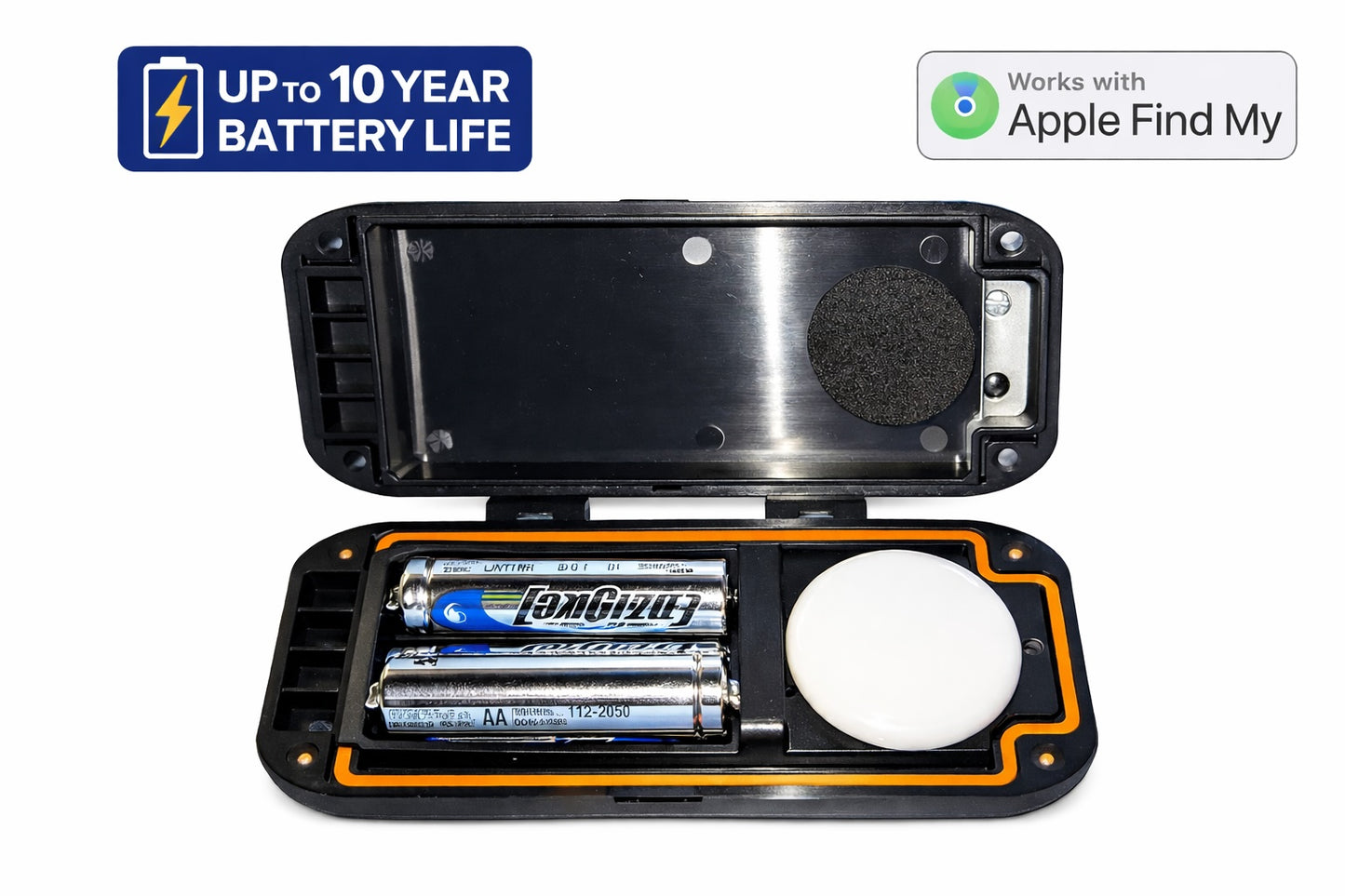 Oscanna Heavy Duty AirTag Case Dual AA 10 Year Battery IP69 Waterproof