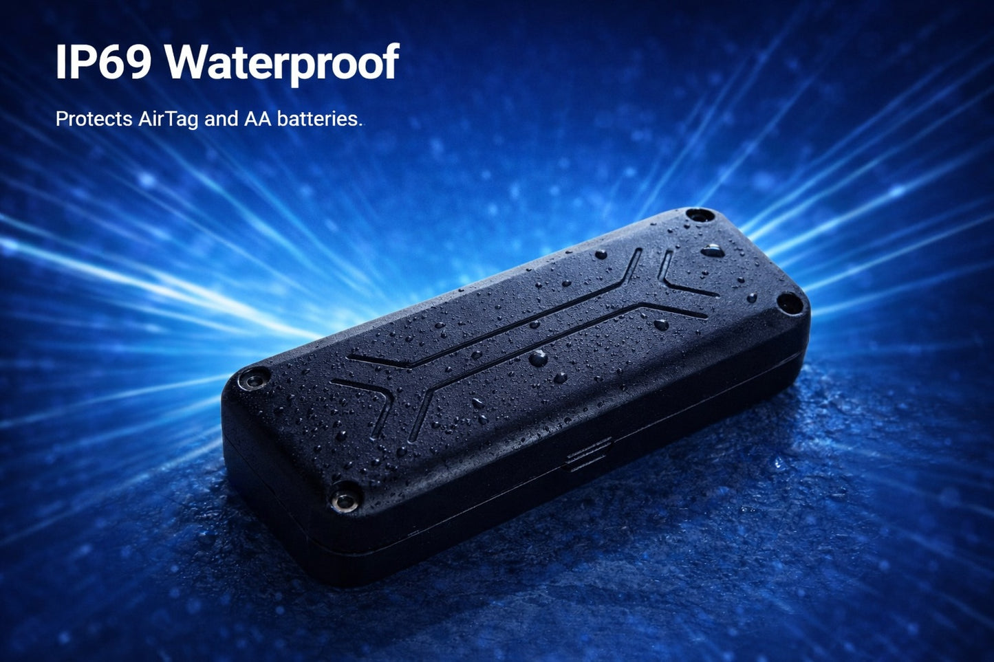 Oscanna Heavy Duty AirTag Case Dual AA 10 Year Battery IP69 Waterproof