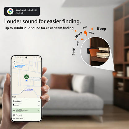 Oscanna Android Find Hub Wallet Tracker Card – Ultra-Slim Bluetooth Finder