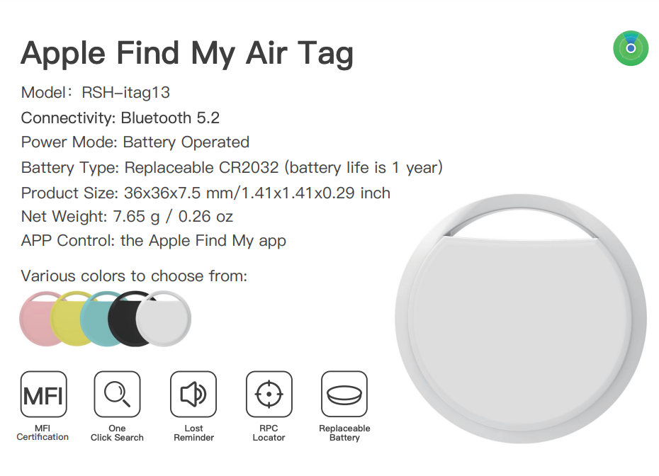 Apple Find My Airtag MFI Certified