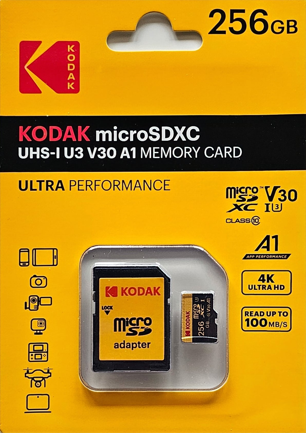 Kodak UHS-I U3 V30 A1  Ultra Performance 4K Full HD Micro SD Cards