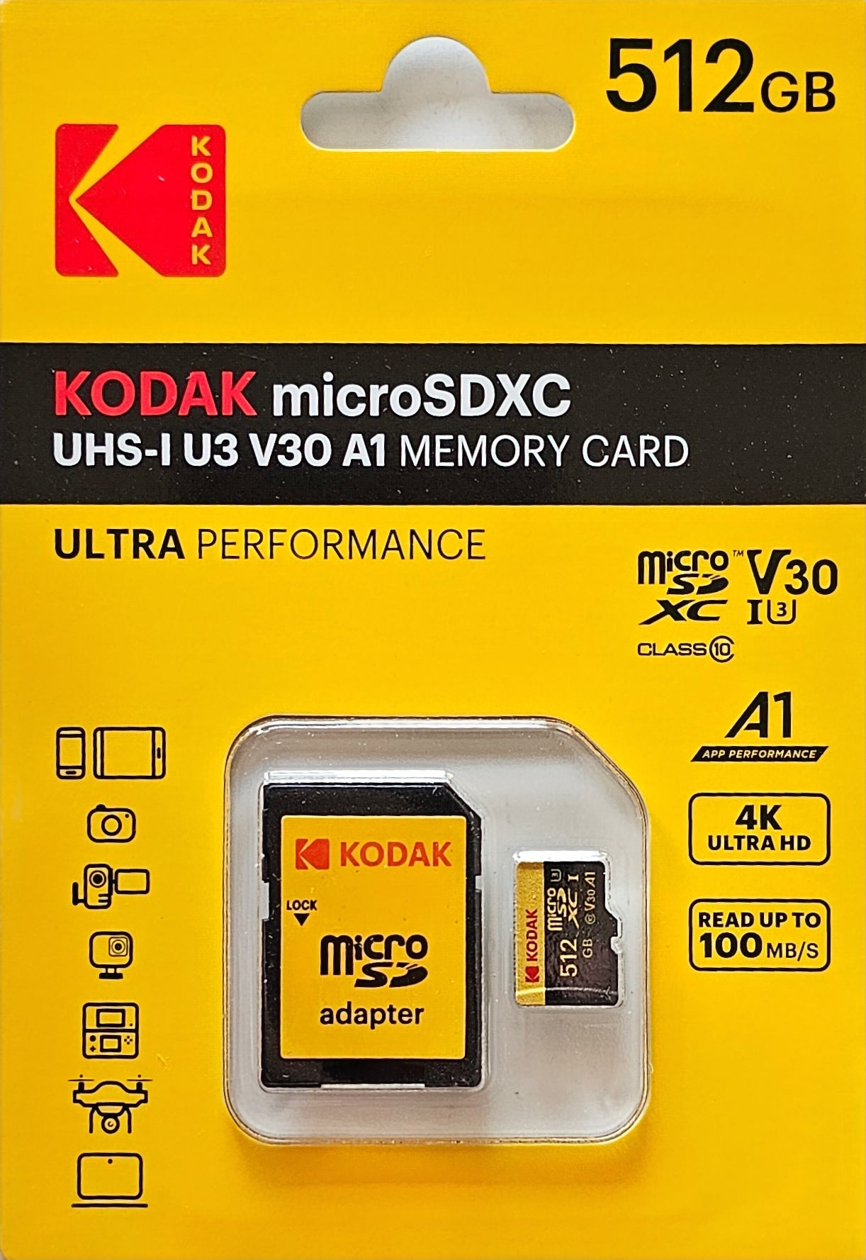 Kodak UHS-I U3 V30 A1  Ultra Performance 4K Full HD Micro SD Cards