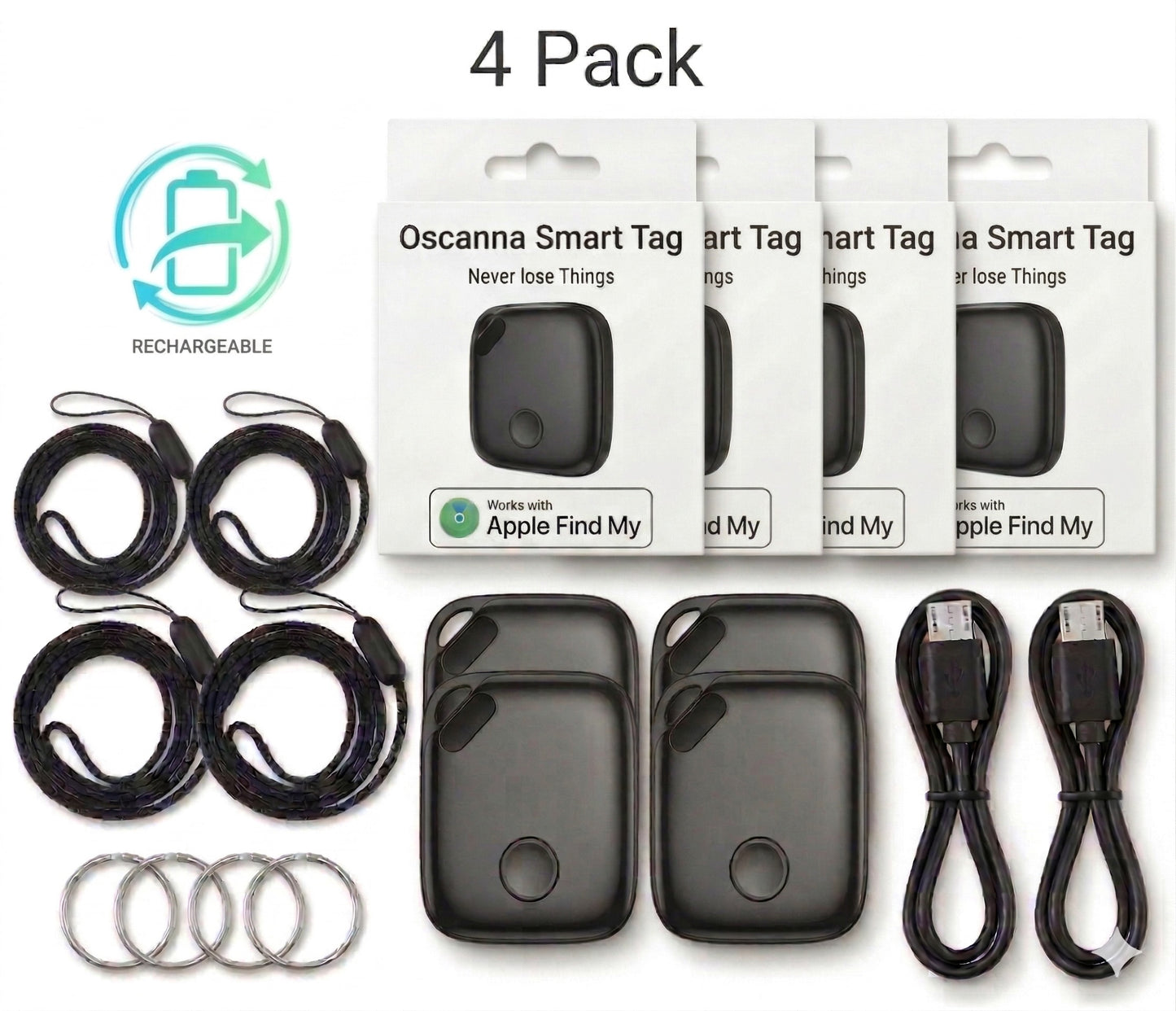 Oscanna Rechargeable Smart tag for use with Apple findmy