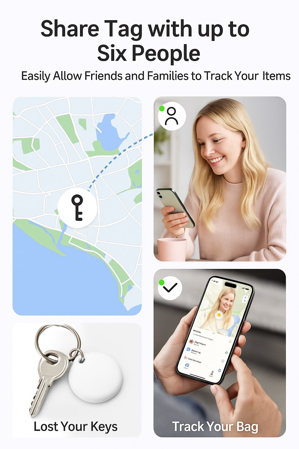 4Pack OSCANNA MFI Certified Air Tracker Tag compatible with Findmy
