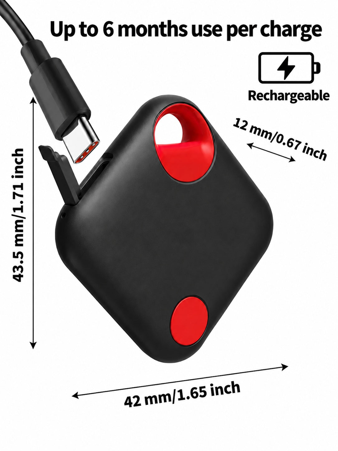 Oscanna USB-C Rechargeable Smart Tag – Works with Apple Find My & Google Find Hub