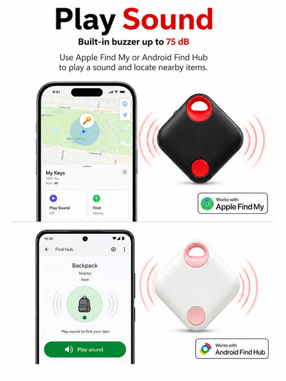 Oscanna USB-C Rechargeable Smart Tag – Works with Apple Find My & Google Find Hub