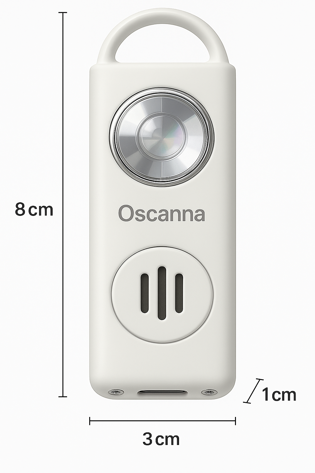 Portable USB-C Rechargeable Personal Alarm with 130dB Siren & Strobe Light – Apple Find My Compatible Safety Keychain for Women, Students & Seniors