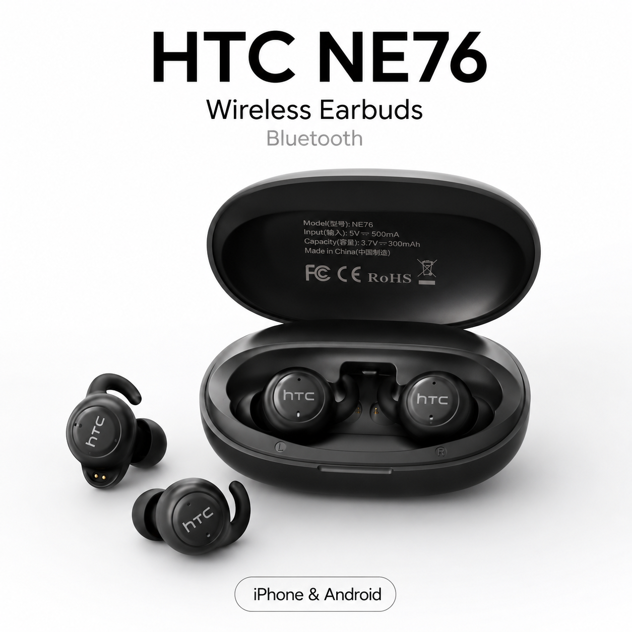 HTC NE76 AI Translation Sleep Earbuds – Bluetooth 6.0 Mini TWS