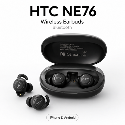 HTC NE76 AI Translation Sleep Earbuds – Bluetooth 6.0 Mini TWS
