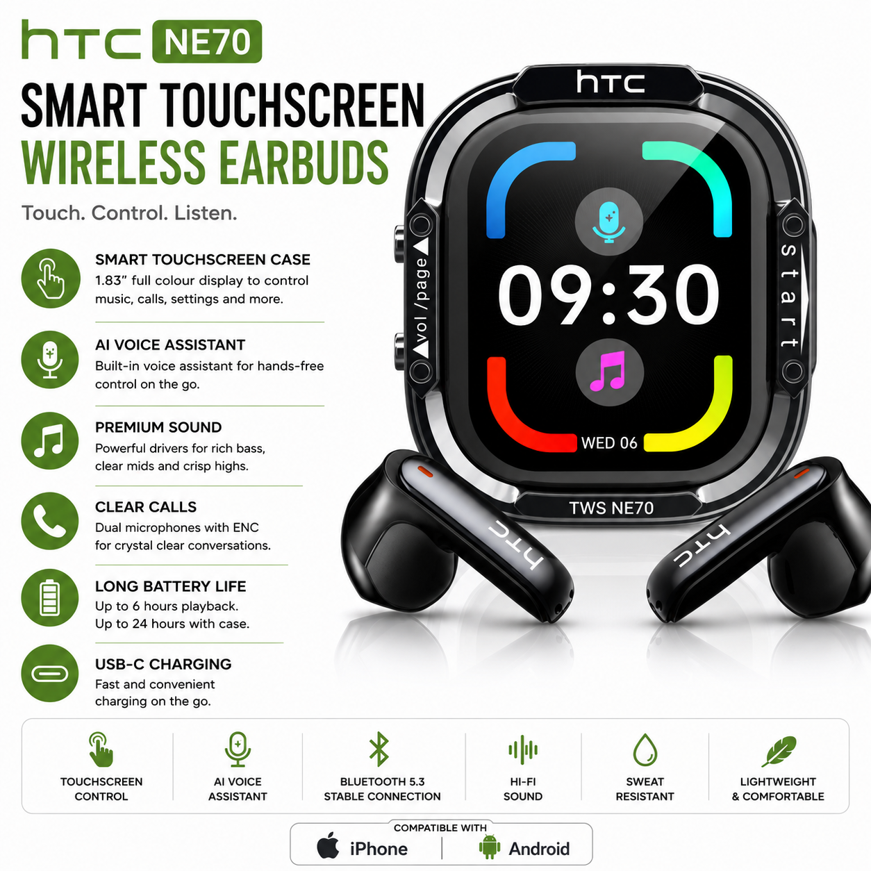 HTC NE70 AI Translation Earbuds