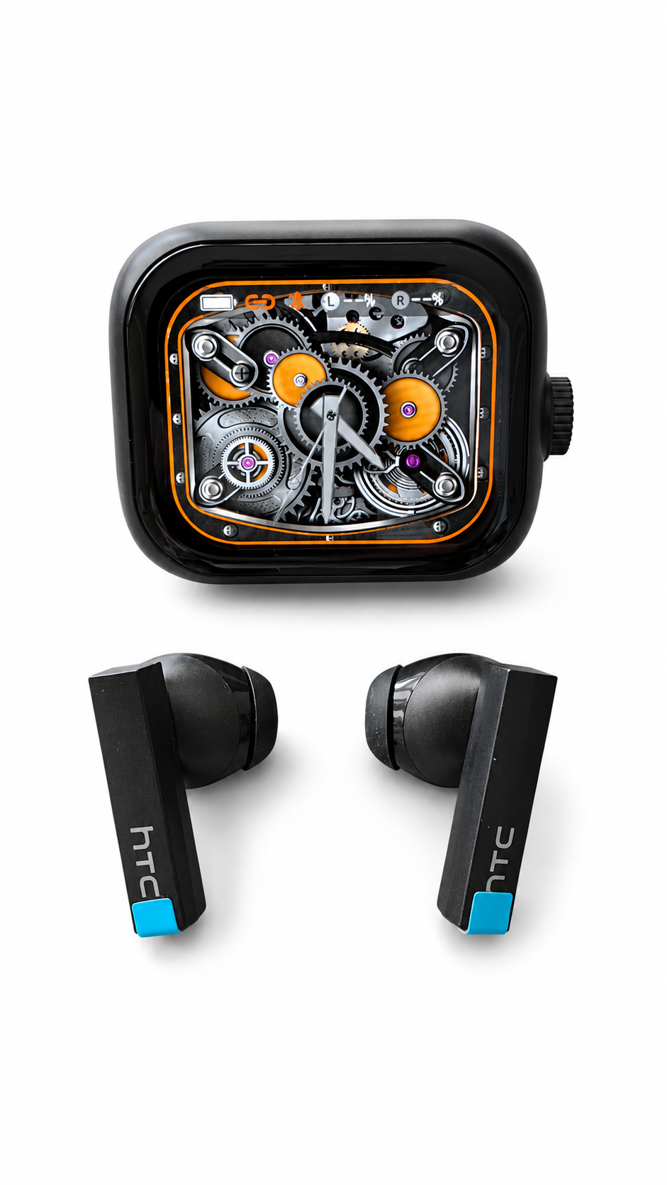 HTC NE40 AI Translation Wireless Earbuds Bluetooth 6.0 Earphones LED Display, High Fidelity Waterproof Wireless Earphones, TWS Touch Control Earbuds