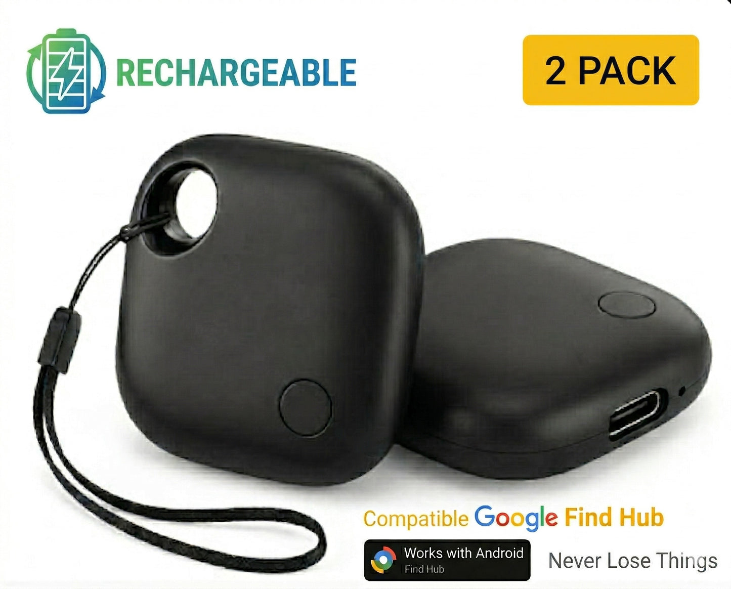 Rechargeable ANDROID Tracker Tag works with Google Find Hub( airtag alternative)