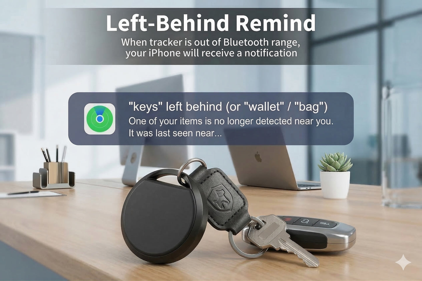 4Pack Oscanna MFI Certified Tracker Tag Black works with Findmy