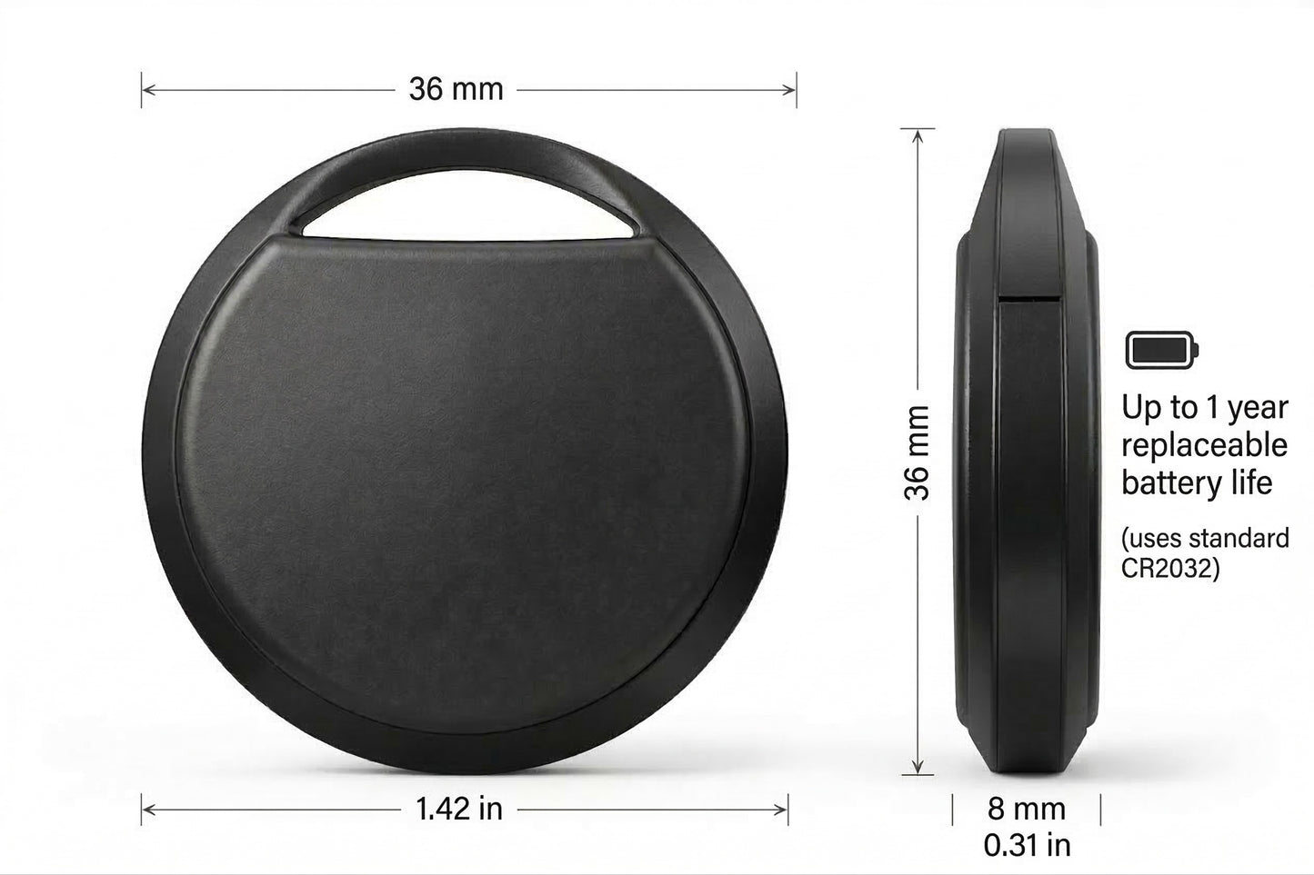 4Pack Oscanna MFI Certified Tracker Tag Black works with Findmy