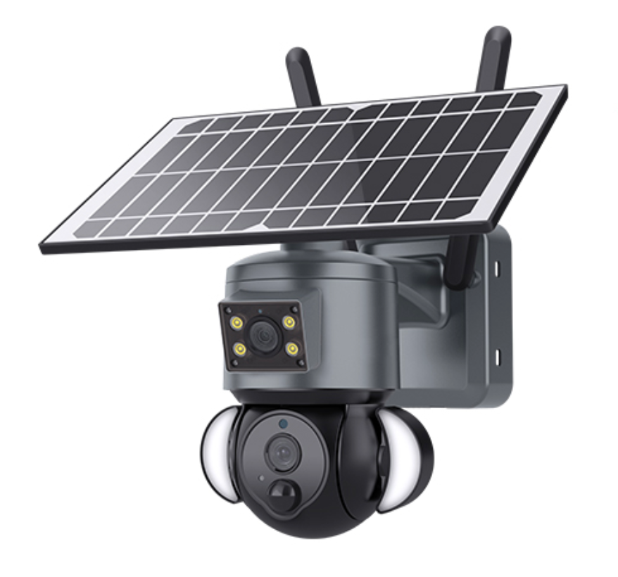 Ultra HD 6MP Solar Panoramic CCTV ,Security Surveillance Floodlight Camera Dual Lens  in 4G or wifi