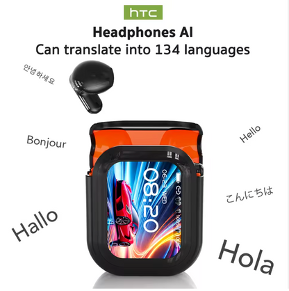 HTC NE20 AI Translation Earbuds with Touchscreen Case