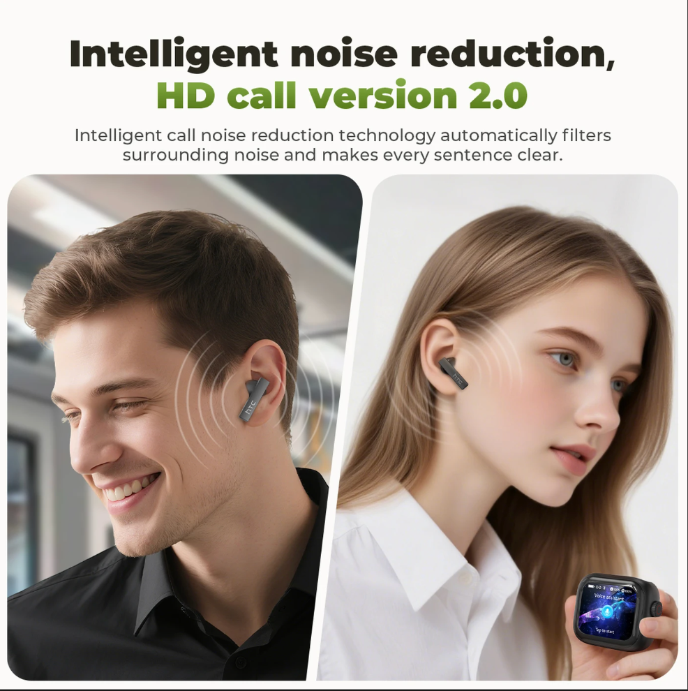 HTC NE40 AI Translation Wireless Earbuds Bluetooth 6.0 Earphones LED Display, High Fidelity Waterproof Wireless Earphones, TWS Touch Control Earbuds