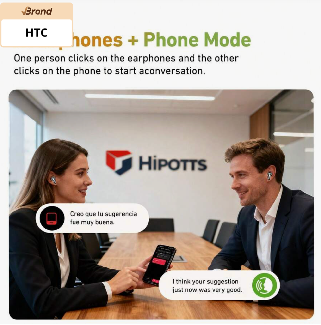 HTC NE48 TWS Earbuds AI Translation Touchscreen Case Bluetooth