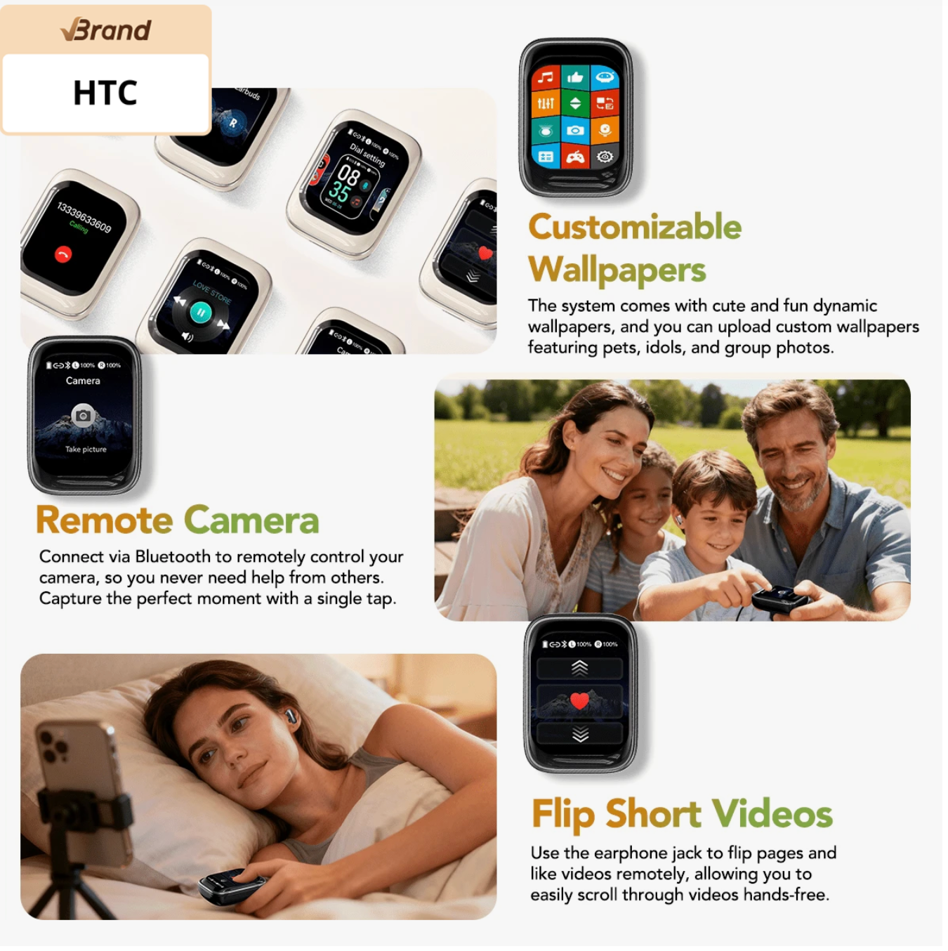 HTC NE48 TWS Earbuds AI Translation Touchscreen Case Bluetooth