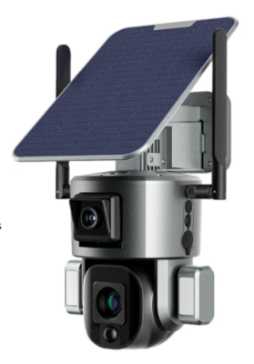 Auto Human Tracking GSM Alarm 4K Dual Lens 10X Optical Zoom 8mp Outdoor 4G Solar Powered Battery Floodlight PTZ Camera