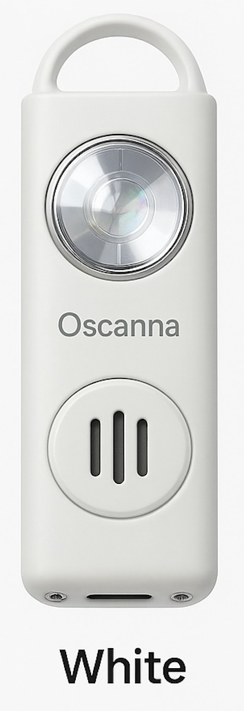 Oscanna Personal Alarm Keychain – 130dB Siren, Strobe & Apple Find My