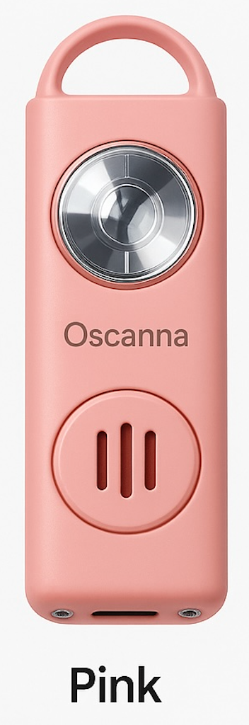 Oscanna Personal Alarm Keychain – 130dB Siren, Strobe & Apple Find My