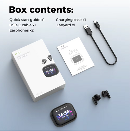 HTC NE68 AI Translation Wireless Earbuds – HD Touch Screen Bluetooth 6.0 Earphones