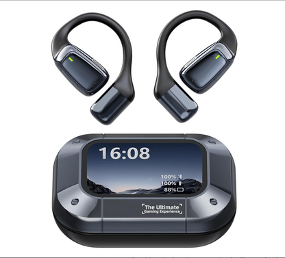 HTC NE25 AI Translation Open-Ear Earbuds with Smart Touchscreen Case