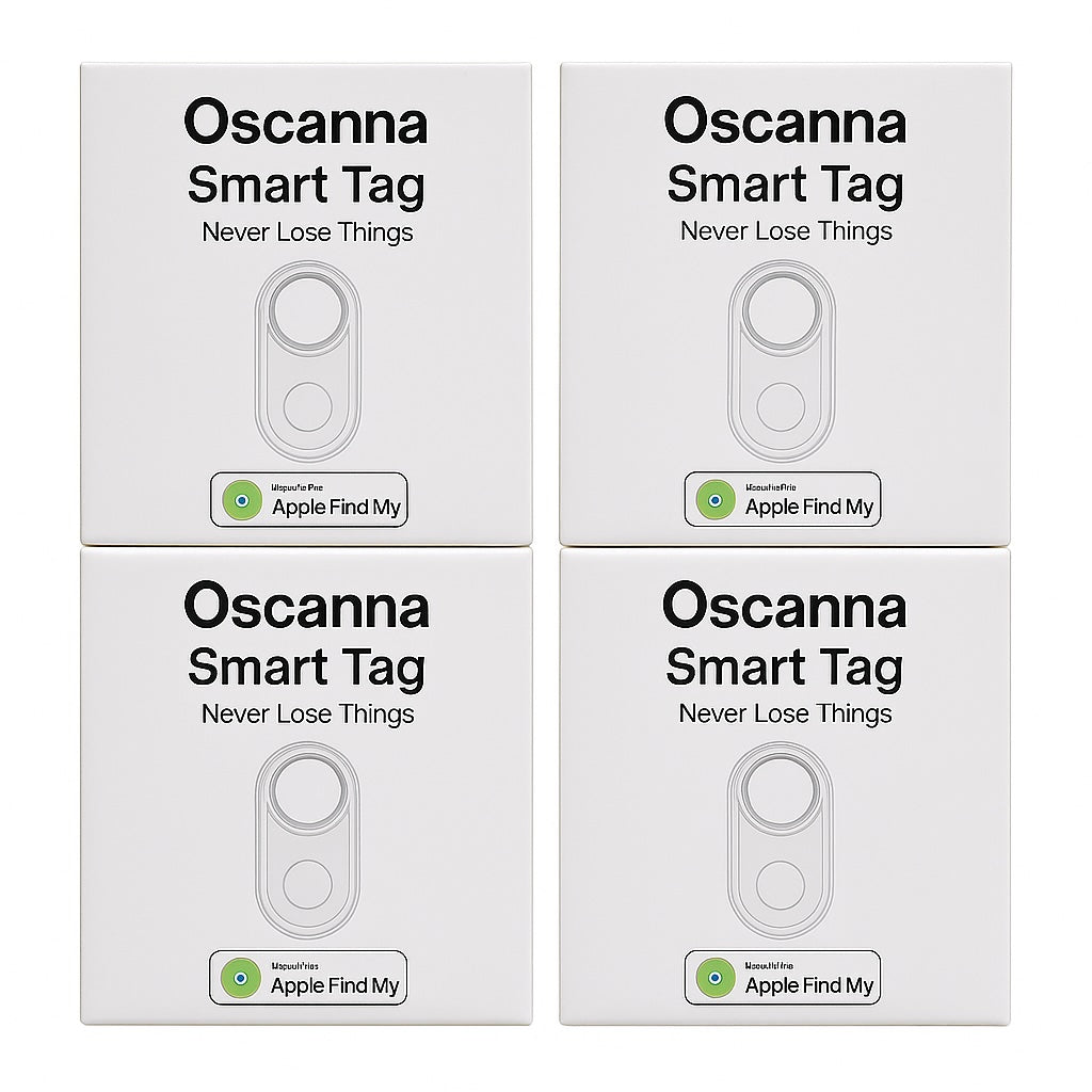 4Pack OSCANNA MFI Certified Tracker Tags Metal Case compatible with Apple Findmy