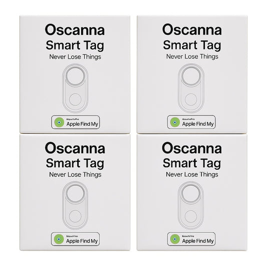 4Pack OSCANNA Apple MFI Certified Air tags Metal Case