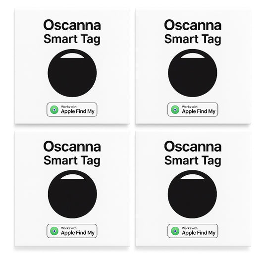 4Pack OSCANNA Apple MFI Certified Air tags Black