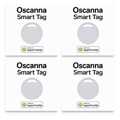 Oscanna MFi-Certified Tracker, White (4-Pack) – Works with Find My