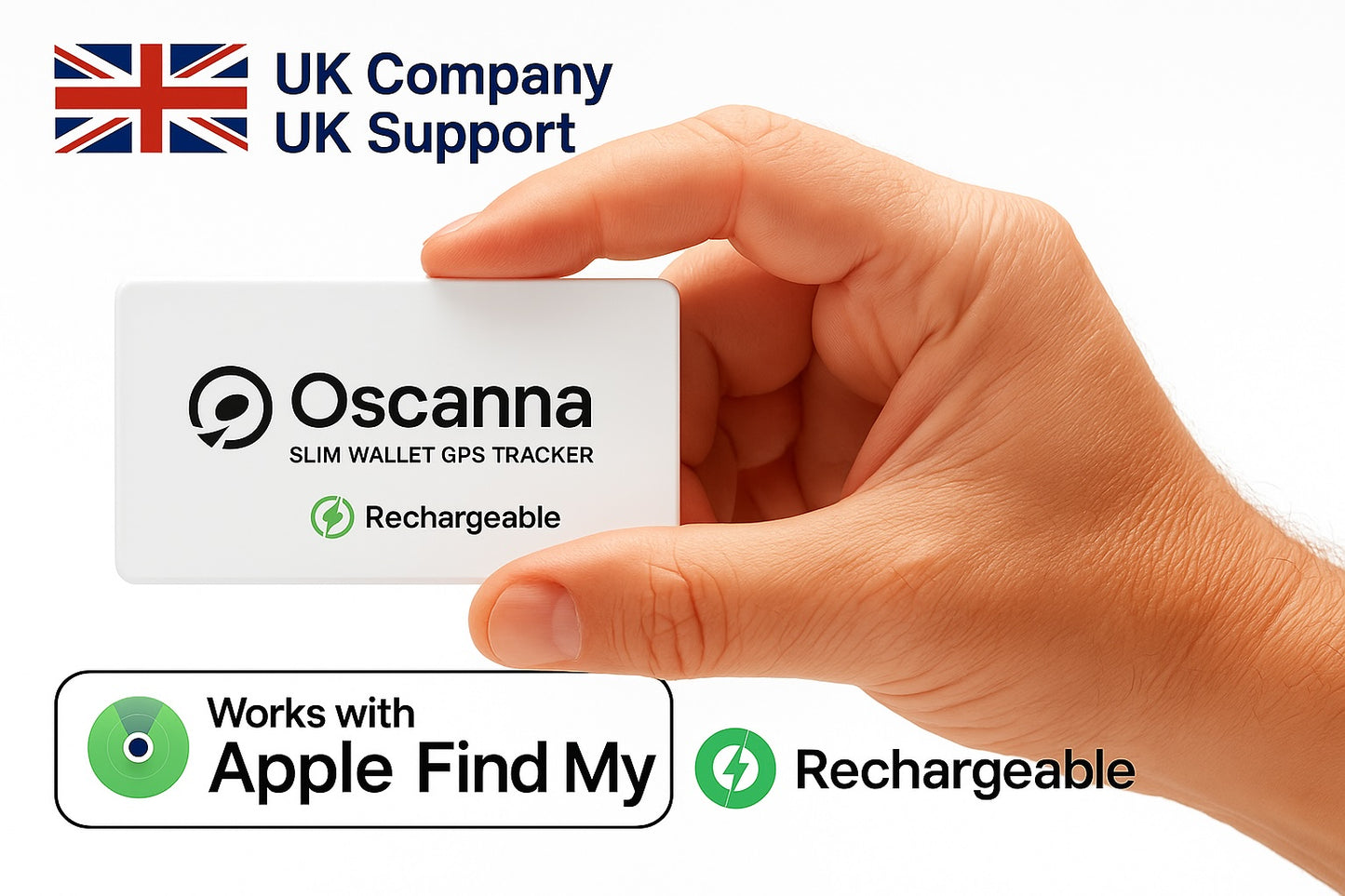 Oscanna Smart Wallet Tracker like airtag uses apple find my(ios only)