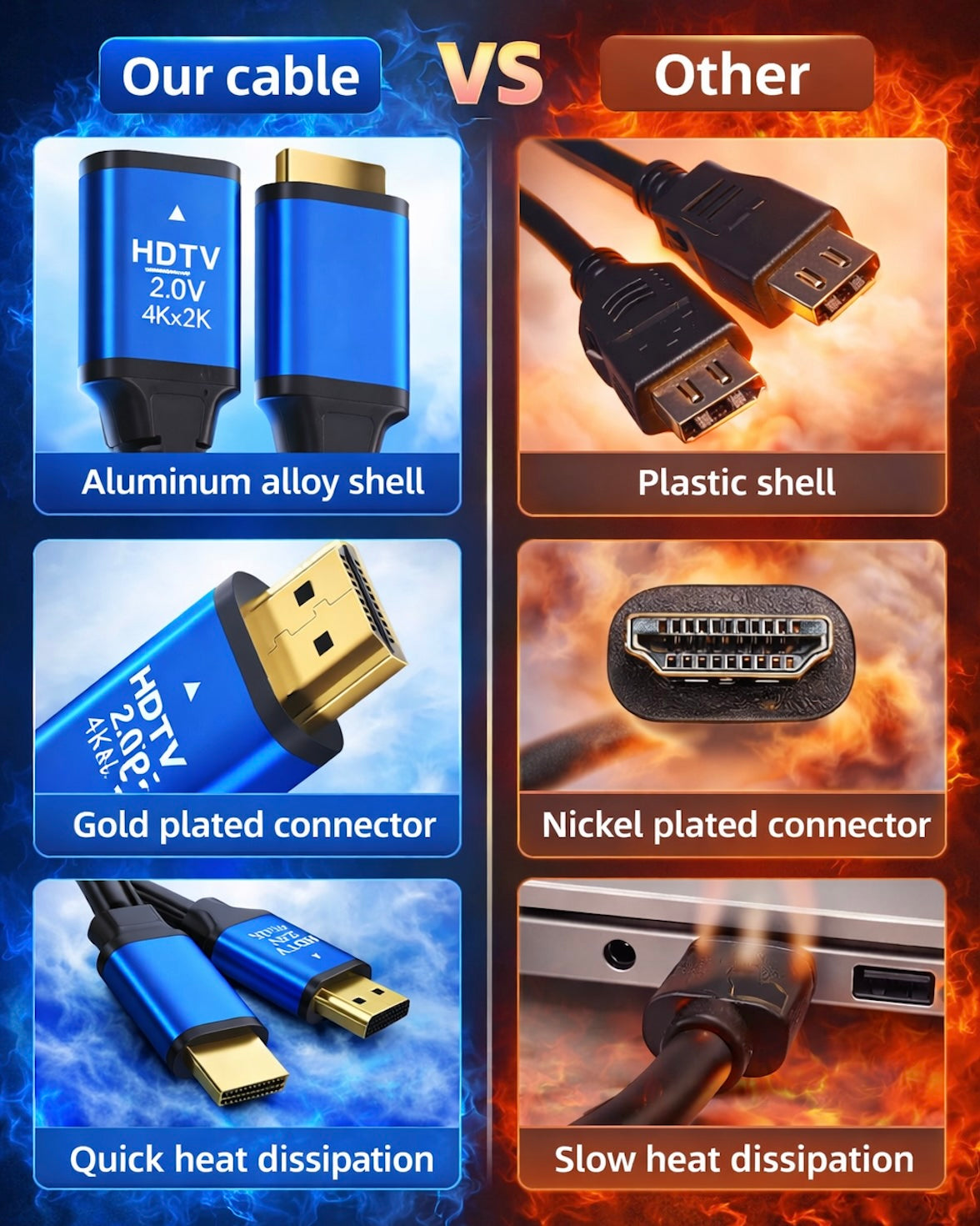 4K HDMI 2.0 Cable Ultra HD 60Hz Gold Plated Lead PS4 Xbox TV Projector