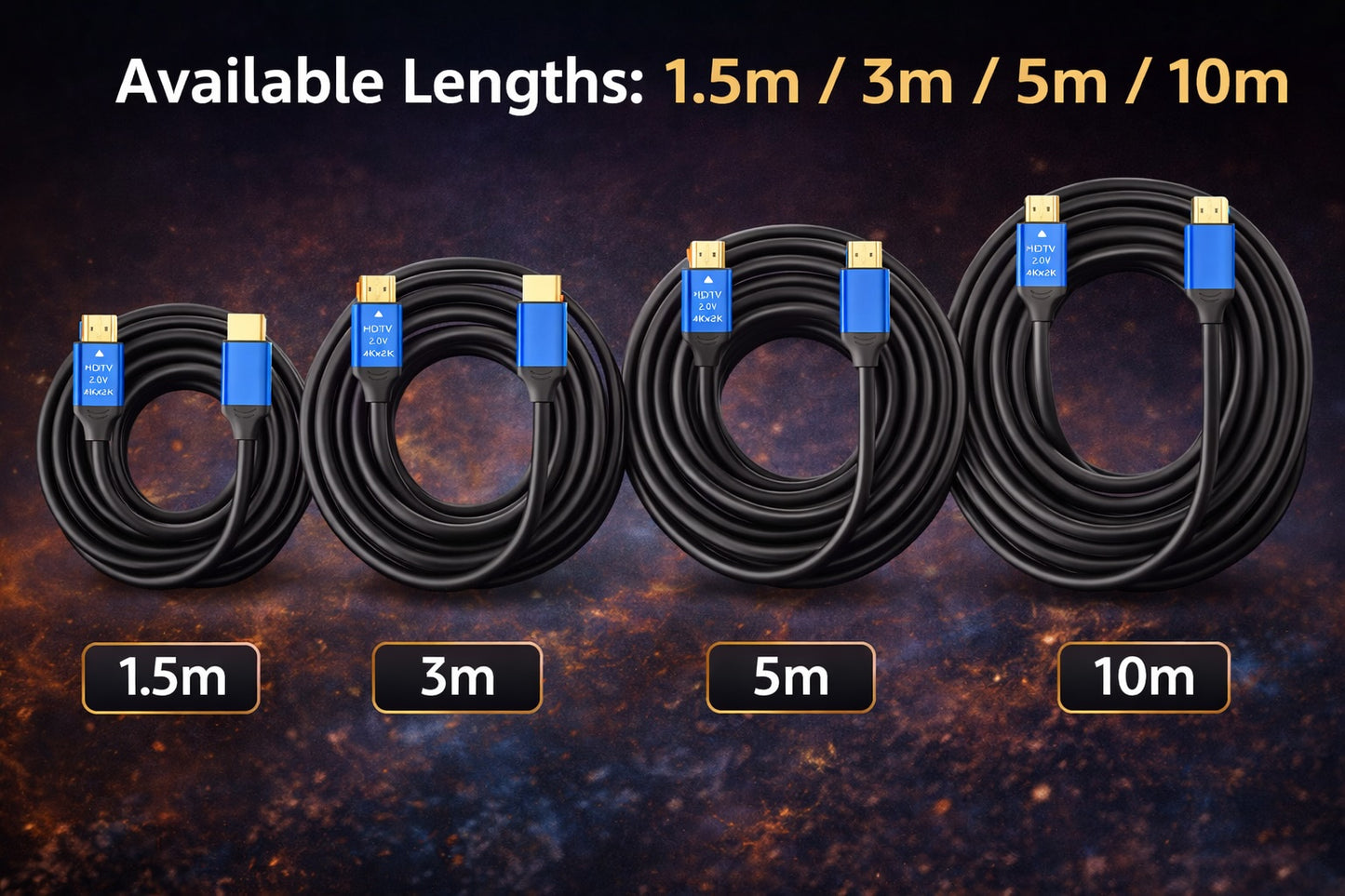 4K HDMI 2.0 Cable Ultra HD 60Hz Gold Plated Lead PS4 Xbox TV Projector