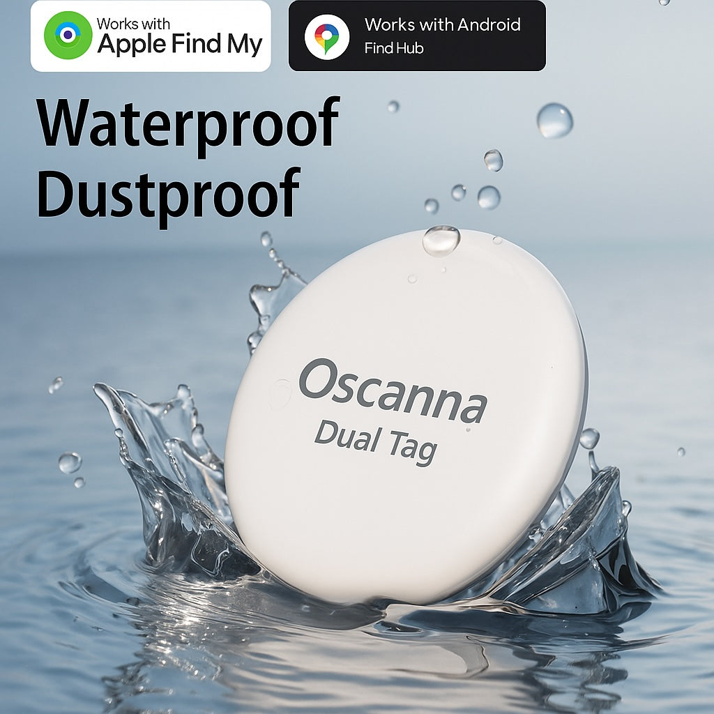 Oscanna Dual Tag works with Apple & Android