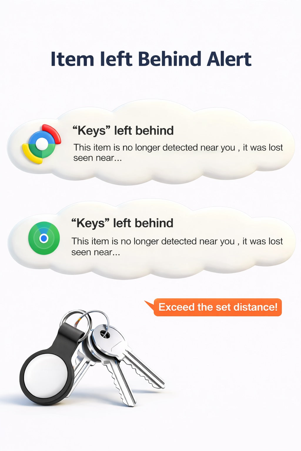 Oscanna Universal Dual Tag works with Apple & Android