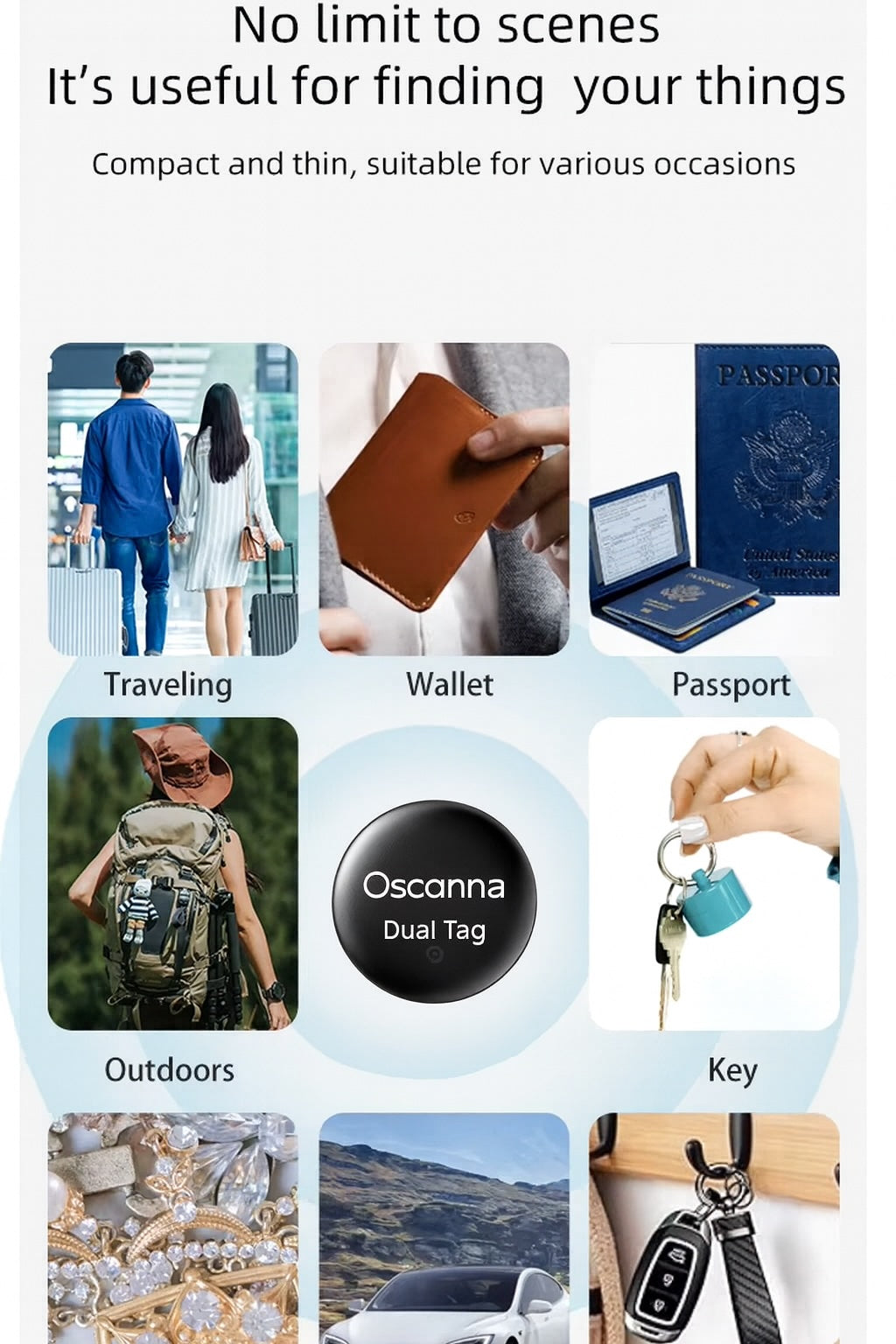Oscanna Dual Tag works with Apple & Android