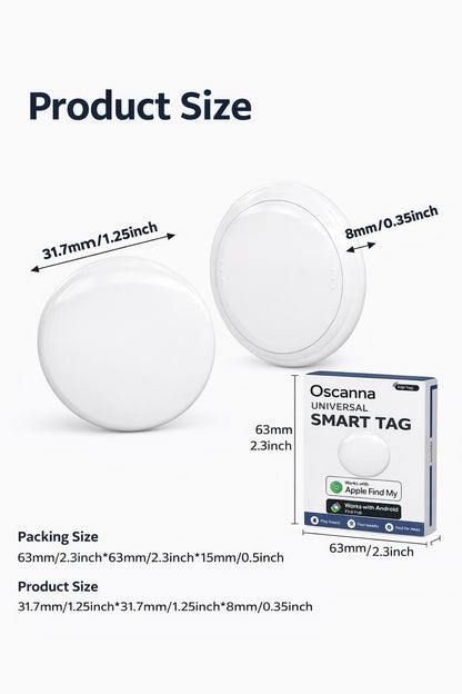 Oscanna Dual Tag – Works with Apple Find My & Android Find Hub